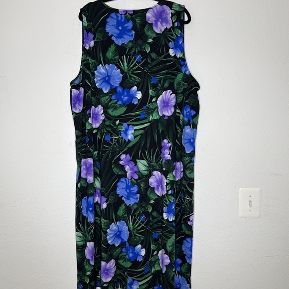 Stan Herman Silky Jersey Hibiscus plus dress size 3X - Picture 2 of 9